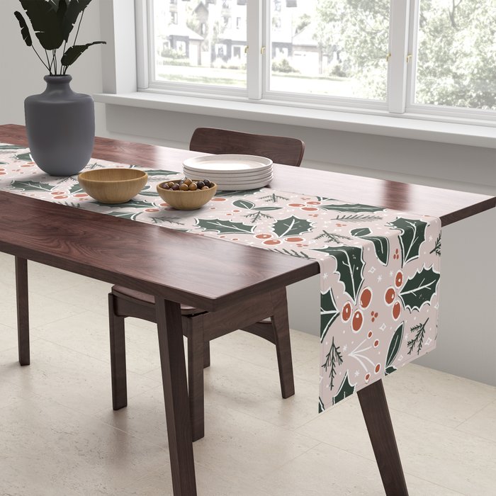 Holly-days . Light Blush Table Runner Gallery Image 2