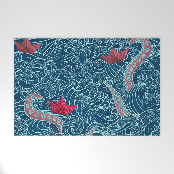 Octopus Ocean Playground smaller print Welcome Mat Gallery Image 1