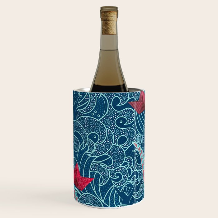 Octopus Ocean Playground smaller print Wine Chiller Gallery Image 1