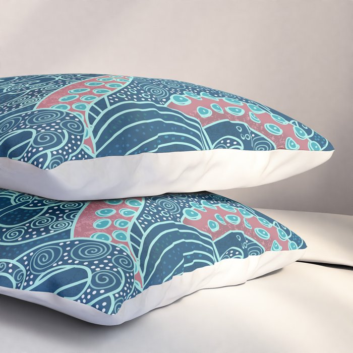 Octopus Ocean Playground smaller print Pillow Sham Gallery Image 3
