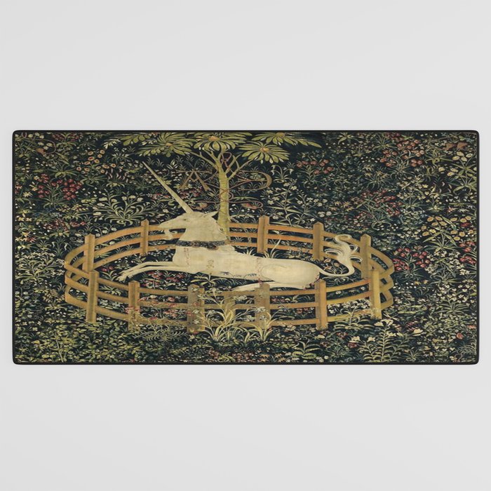 The Unicorn Rests in a Garden (from the Unicorn Tapestries) Desk Mat Gallery Image 3