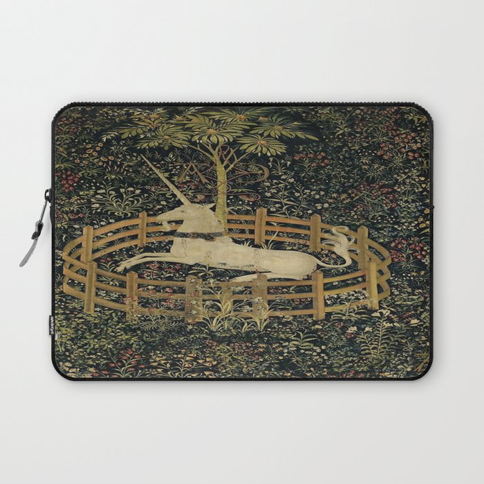 The Unicorn Rests in a Garden (from the Unicorn Tapestries) Laptop Sleeve Gallery Image 1