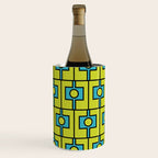Mid Century Modern Rektangel Geometric Pattern Turquoise Lime Wine Chiller Gallery Image 2