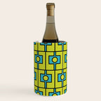 Mid Century Modern Rektangel Geometric Pattern Turquoise Lime Wine Chiller Gallery Image 1