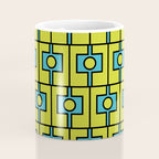 Mid Century Modern Rektangel Geometric Pattern Turquoise Lime Coffee Mug Gallery Image 4