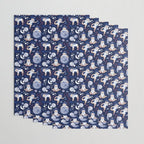 Best Space To Be // navy blue background indigo moons and cute astronauts sloths Wrapping Paper Gallery Image 3