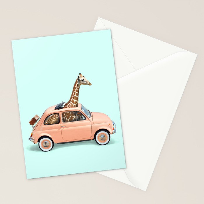 GIRAFFE CAR Stationery Card Gallery Image 2