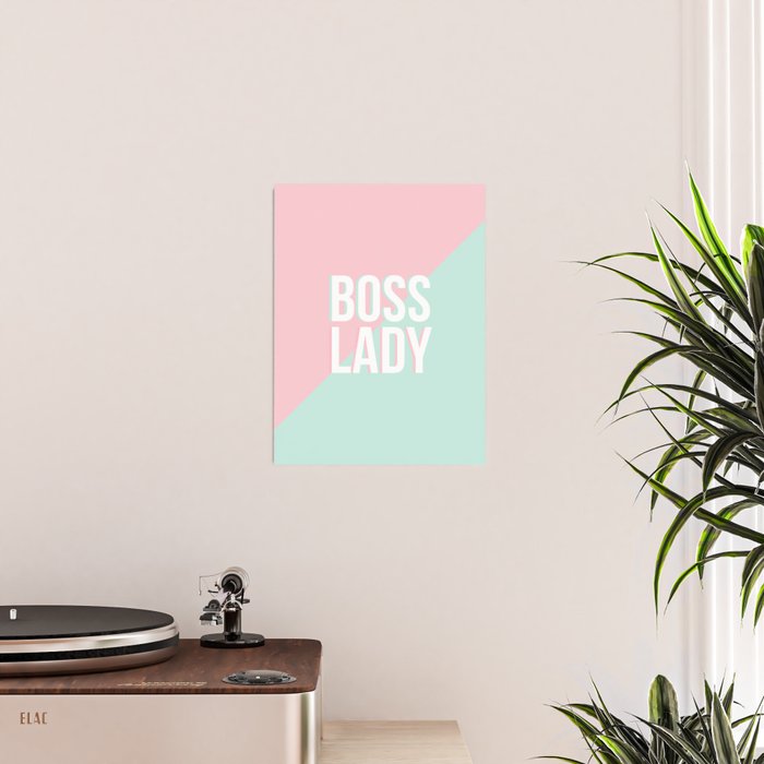 Boss Lady - Pastel Pink and Aqua #bosslady #society6 #typography Poster Gallery Image 2
