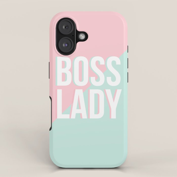 Boss Lady - Pastel Pink and Aqua #bosslady #society6 #typography iPhone Case Gallery Image 1