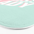 Boss Lady - Pastel Pink and Aqua #bosslady #society6 #typography Bath Mat Gallery Image 3
