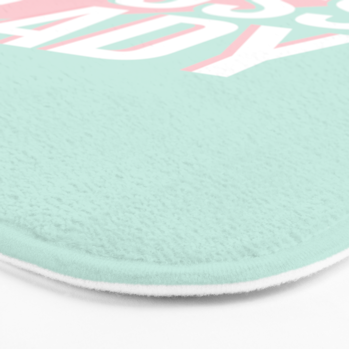 Boss Lady - Pastel Pink and Aqua #bosslady #society6 #typography Bath Mat Gallery Image 3