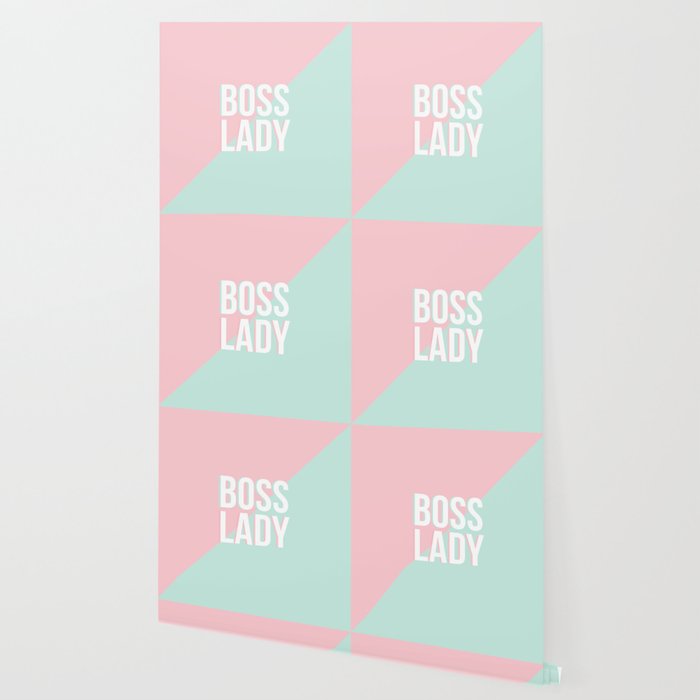 Boss Lady - Pastel Pink and Aqua #bosslady #society6 #typography Wallpaper Gallery Image 2