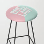 Boss Lady - Pastel Pink and Aqua #bosslady #society6 #typography Stool Gallery Image 2