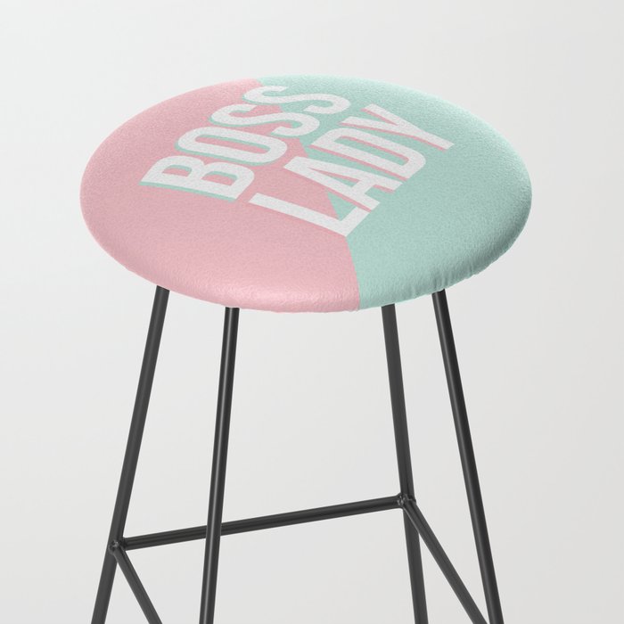 Boss Lady - Pastel Pink and Aqua #bosslady #society6 #typography Stool Gallery Image 2