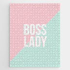 Boss Lady - Pastel Pink and Aqua #bosslady #society6 #typography Jigsaw Puzzle Gallery Image 1