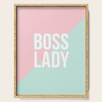 Boss Lady - Pastel Pink and Aqua #bosslady #society6 #typography Serving Tray Gallery Image 1