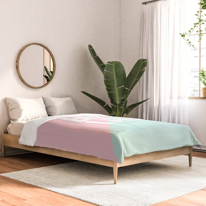 Boss Lady - Pastel Pink and Aqua #bosslady #society6 #typography Comforter Gallery Image 2