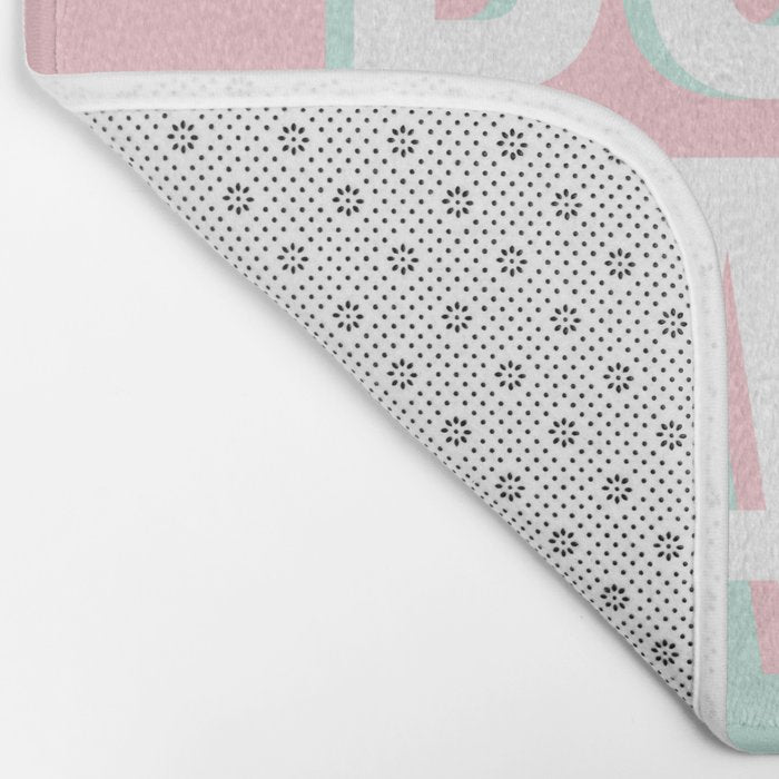 Boss Lady - Pastel Pink and Aqua #bosslady #society6 #typography Bath Mat Gallery Image 2