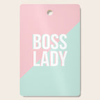 Boss Lady - Pastel Pink and Aqua #bosslady #society6 #typography Cutting Board Gallery Image 1