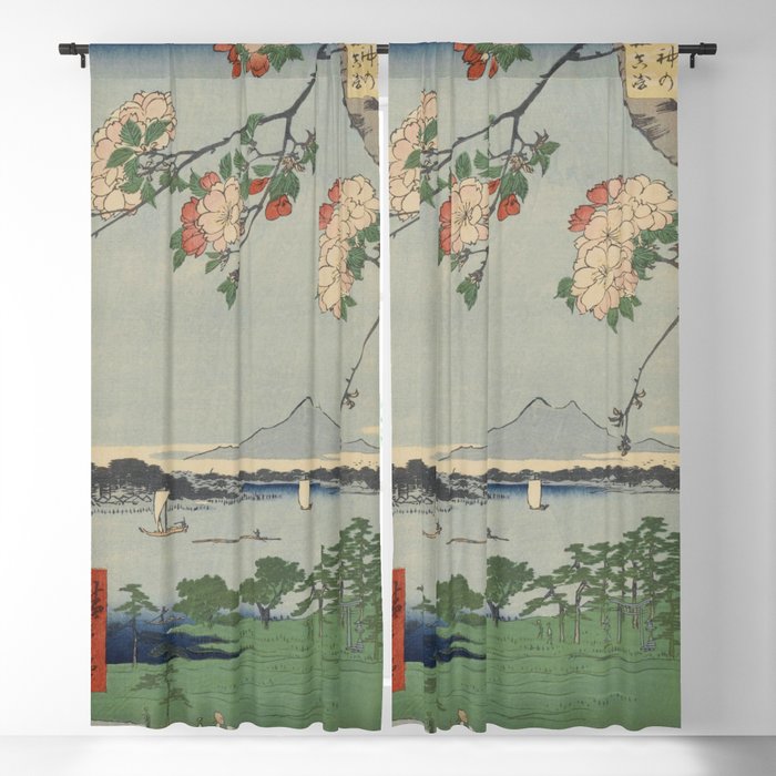 Cherry Blossoms on Spring River Ukiyo-e Japanese Art Window Curtain Gallery Image 5