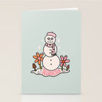 Aquarius Snowman Stationery Card Gallery Image 2