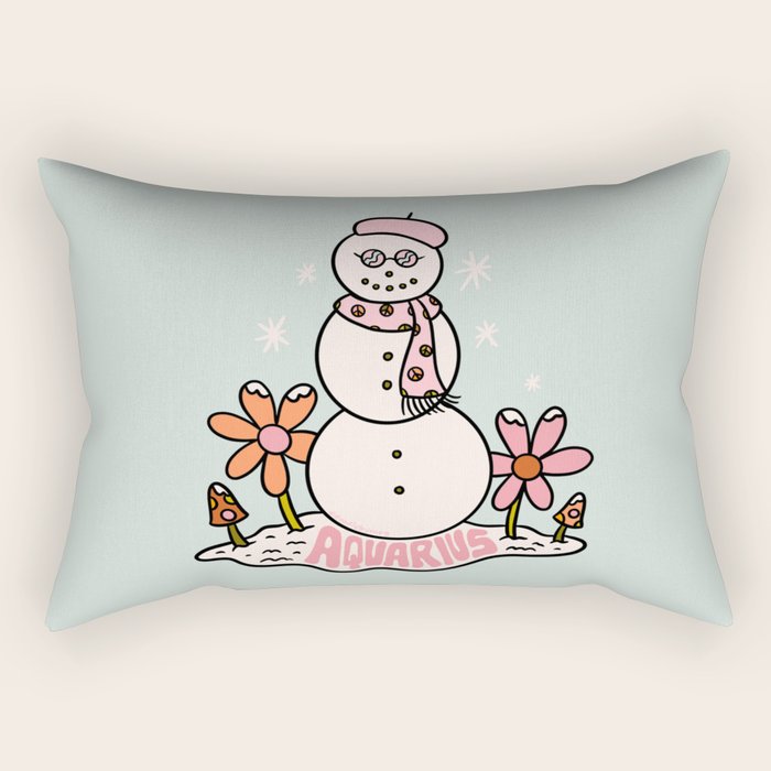 Aquarius Snowman Rectangular Pillow Gallery Image 2