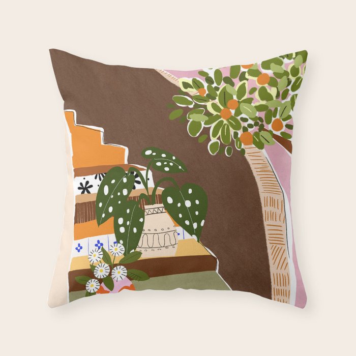 Orange Tree Throw Pillow Gallery Image 1