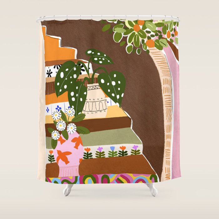 Orange Tree Shower Curtain Gallery Image 1