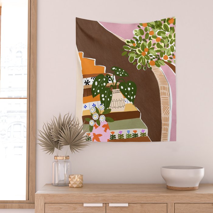 Orange Tree Wall Tapestry Gallery Image 2