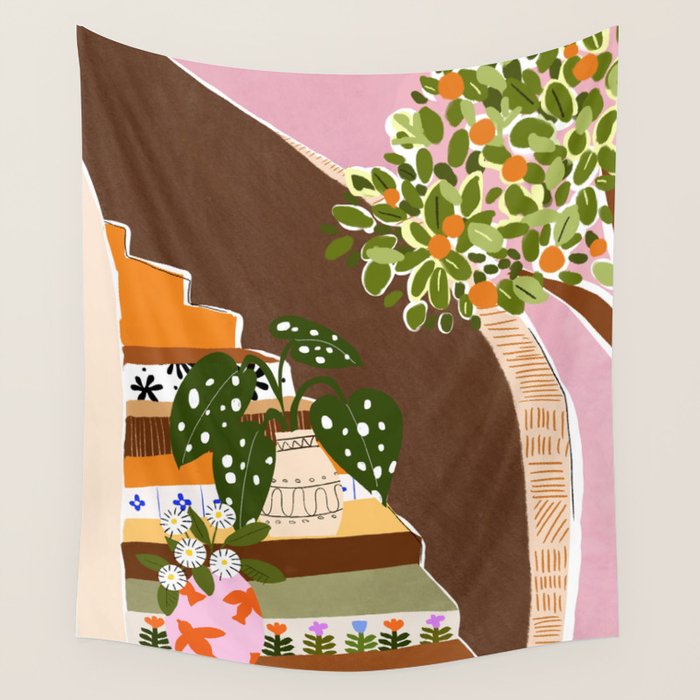 Orange Tree Wall Tapestry Gallery Image 4