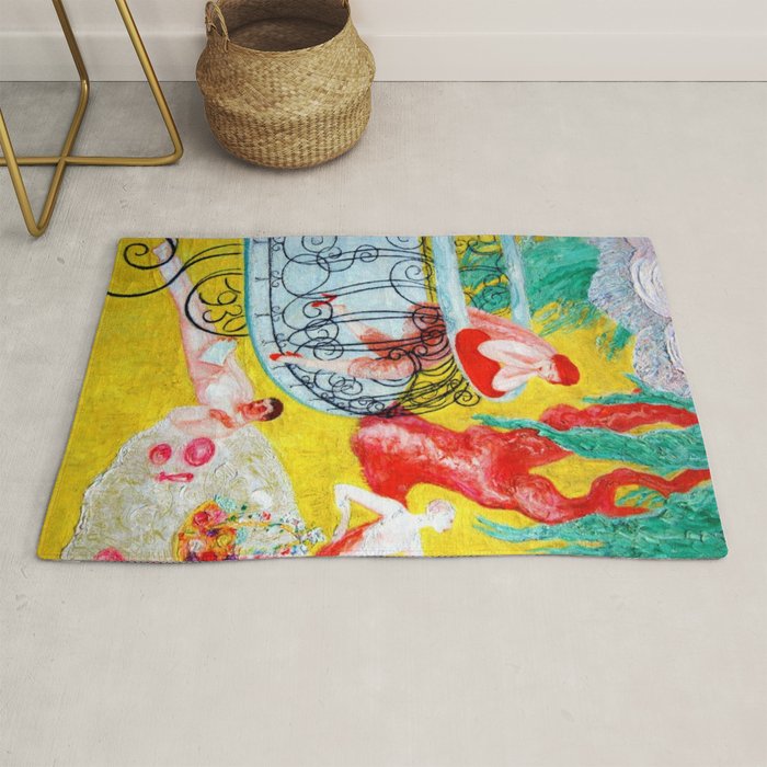 'Love Flight of a Pink Candy Heart' landscape painting by Florine Stettheimer Rug Gallery Image 1