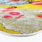 'Love Flight of a Pink Candy Heart' landscape painting by Florine Stettheimer Bath Mat Gallery Image 3