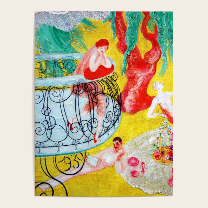 'Love Flight of a Pink Candy Heart' landscape painting by Florine Stettheimer Poster Gallery Image 4