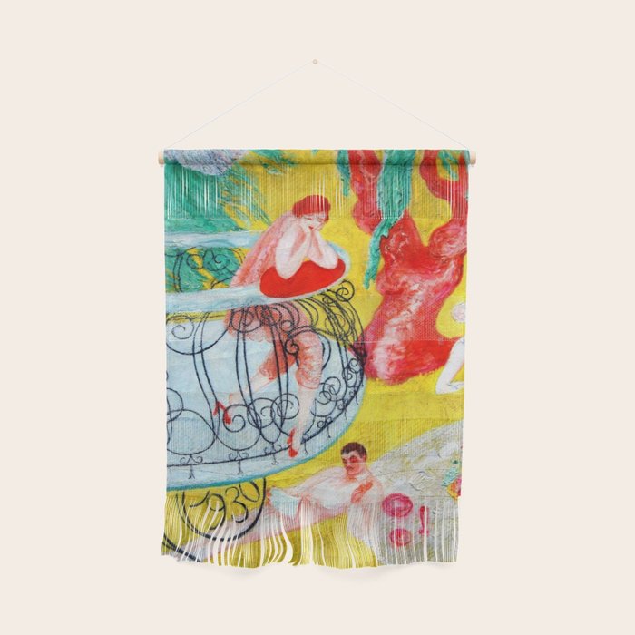 'Love Flight of a Pink Candy Heart' landscape painting by Florine Stettheimer Wall Hanging Gallery Image 1
