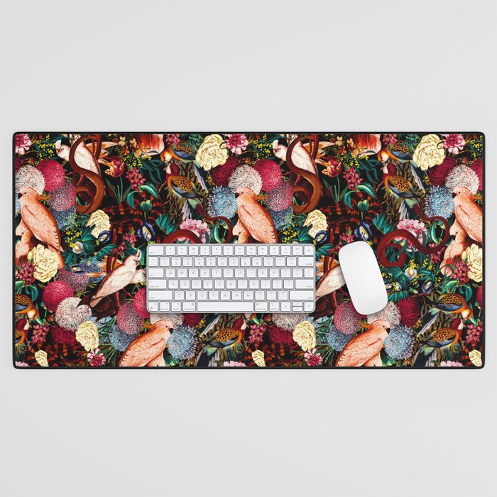 Floral and Animals pattern II Desk Mat Gallery Image 1