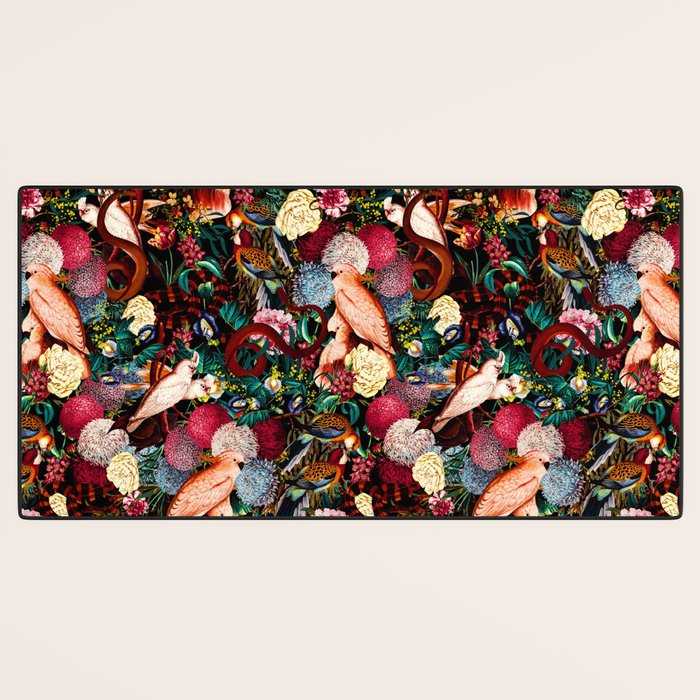 Floral and Animals pattern II Desk Mat Gallery Image 3