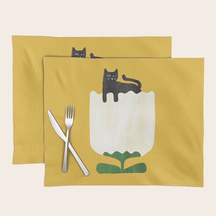 Still life with cat and flower Placemat Gallery Image 1