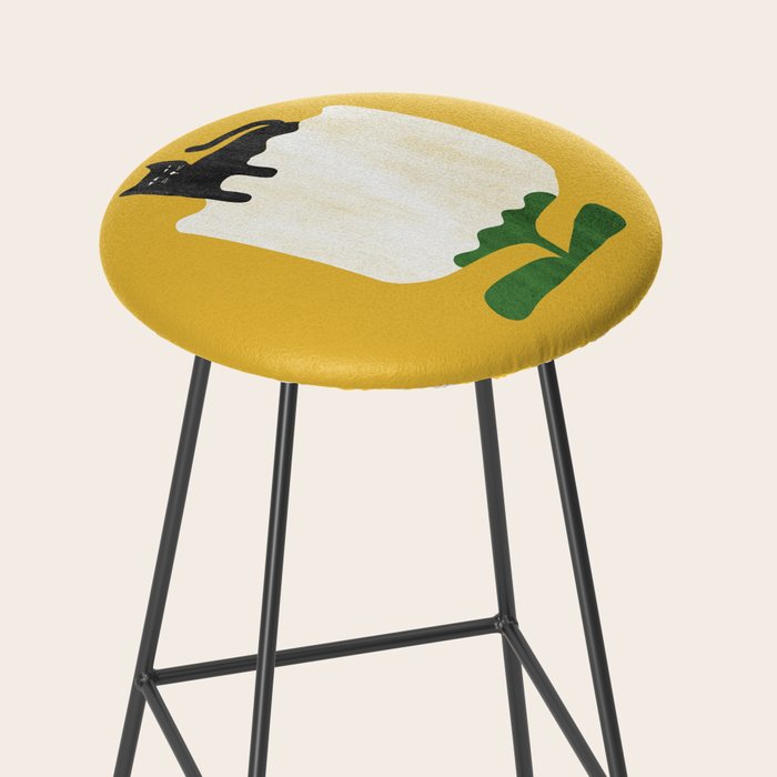 Still life with cat and flower Stool Gallery Image 2