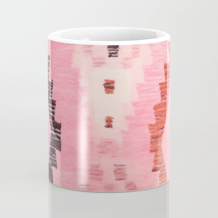 Moroccan Berber Rug Design No.60 - Multicolor, Pink Coffee Mug Gallery Image 4
