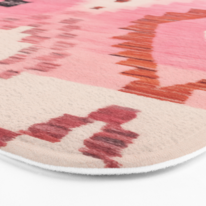 Moroccan Berber Rug Design No.60 - Multicolor, Pink Bath Mat Gallery Image 3