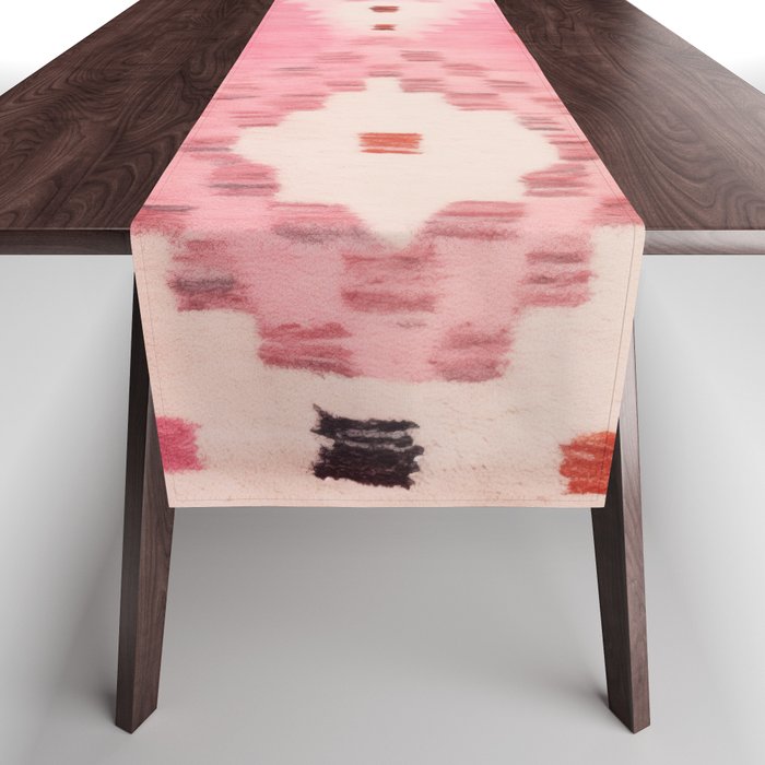 Moroccan Berber Rug Design No.60 - Multicolor, Pink Table Runner Gallery Image 1