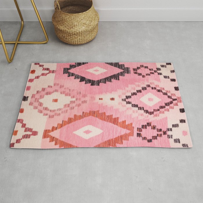 Moroccan Berber Rug Design No.60 - Multicolor, Pink Rug Gallery Image 1