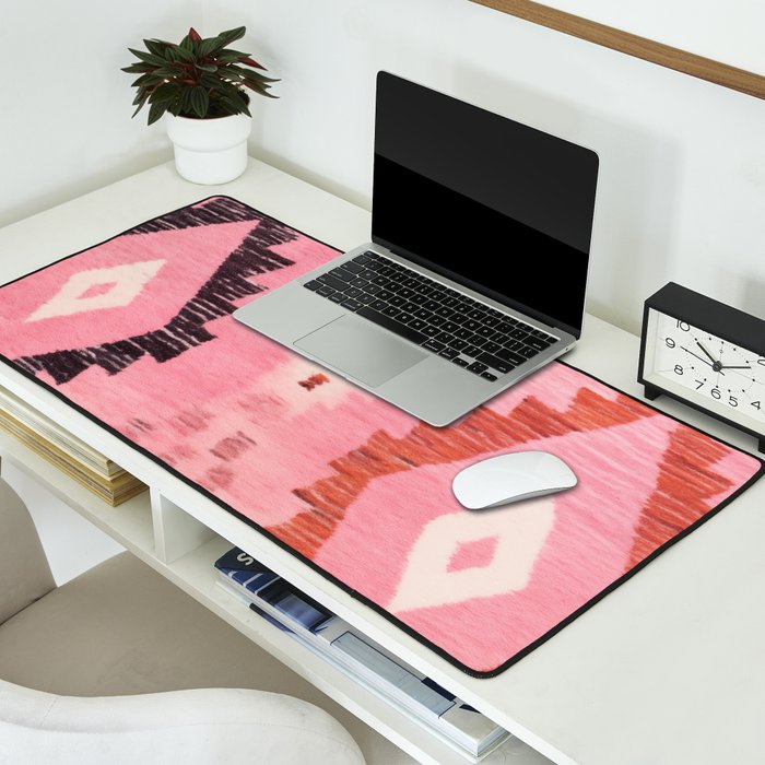 Moroccan Berber Rug Design No.60 - Multicolor, Pink Desk Mat Gallery Image 2