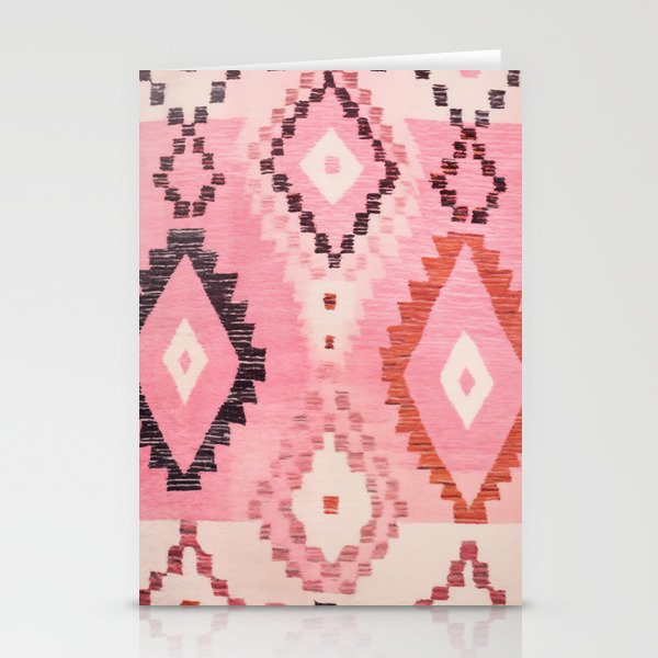 Moroccan Berber Rug Design No.60 - Multicolor, Pink Stationery Card Gallery Image 1