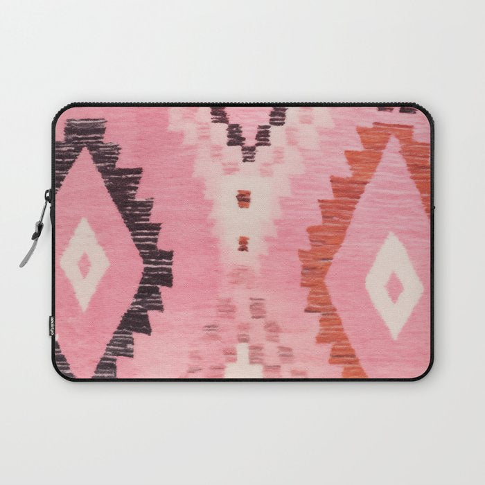 Moroccan Berber Rug Design No.60 - Multicolor, Pink Laptop Sleeve Gallery Image 1
