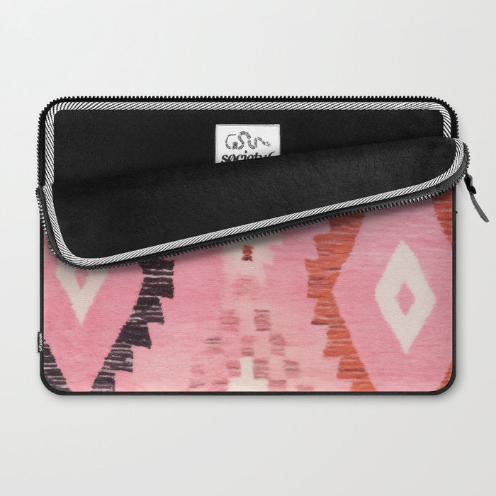 Moroccan Berber Rug Design No.60 - Multicolor, Pink Laptop Sleeve Gallery Image 2