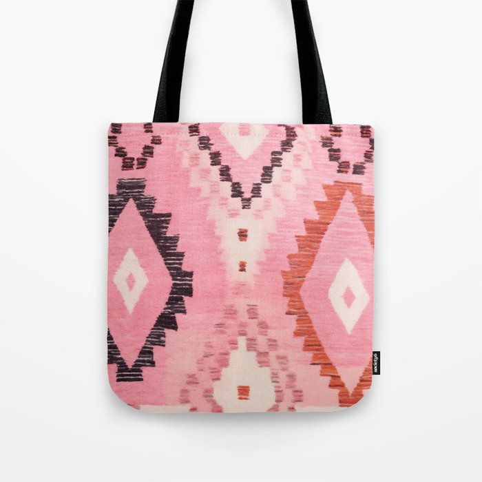 Moroccan Berber Rug Design No.60 - Multicolor, Pink Tote Bag Gallery Image 1