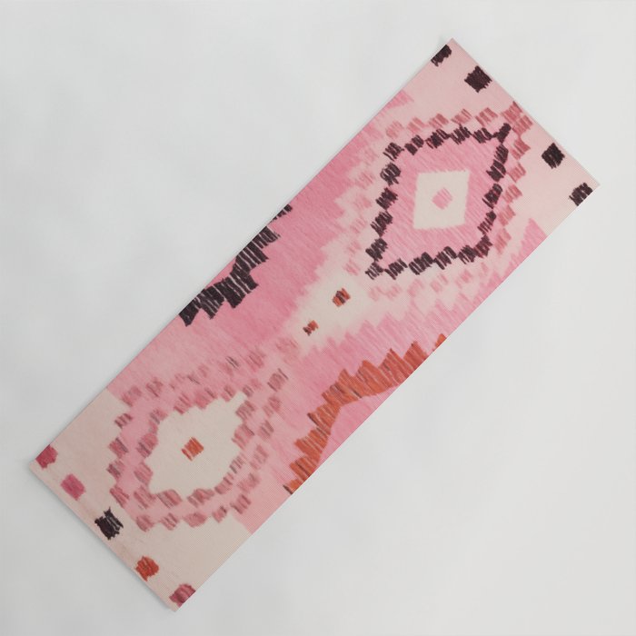 Moroccan Berber Rug Design No.60 - Multicolor, Pink Yoga Mat Gallery Image 1