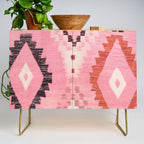 Moroccan Berber Rug Design No.60 - Multicolor, Pink Credenza Gallery Image 1