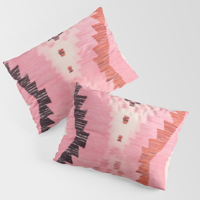 Moroccan Berber Rug Design No.60 - Multicolor, Pink Pillow Sham Gallery Image 1